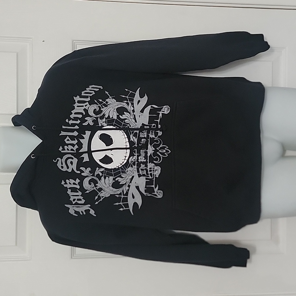 Tim Burton's The Nightmare Before Christmas Black Pullover Hoodie Sweatshirt